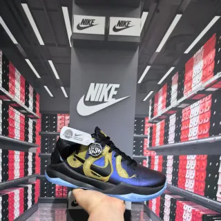 Nike नील सोना हाई-टॉप ग्रेडिएंट अपर बास्केटबॉल जूते