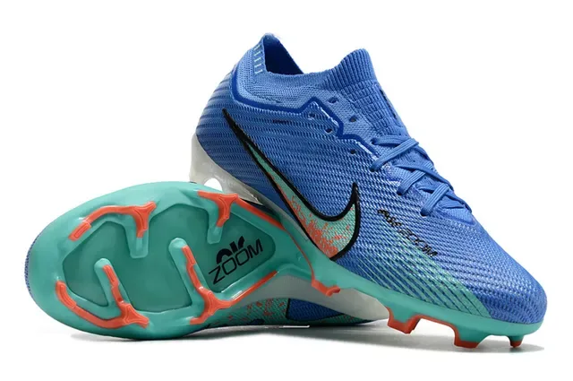 Nike Chaussures de football bleu upper tricot bas ajustement chaussette terrain ferme 2
