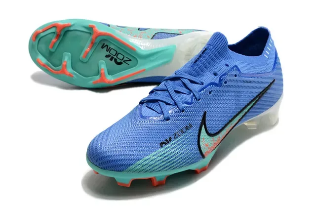 Nike Chaussures de football bleu upper tricot bas ajustement chaussette terrain ferme 3