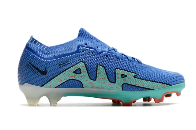 Nike Chaussures de football bleu upper tricot bas ajustement chaussette terrain ferme 5