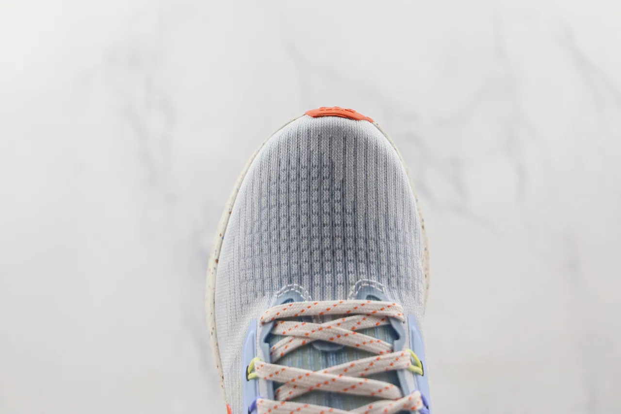 Nike Chaussures de course bleu orange avec upper en maille tricotée, semelle intermédiaire en mousse avec taches 6