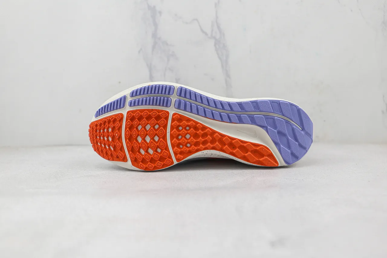 Nike Chaussures de course bleu orange avec upper en maille tricotée, semelle intermédiaire en mousse avec taches 8