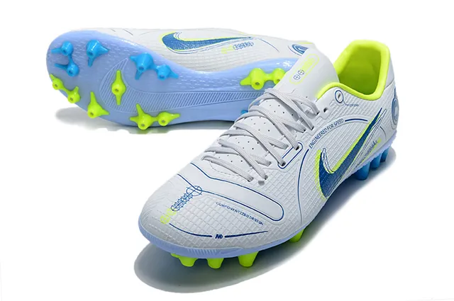 Nike Azul Laranja Baixo Corte Superior Sintético Painel Texturizado em Grelha Painel de Velocidade Superfície Firme Calçados de Futebol 19