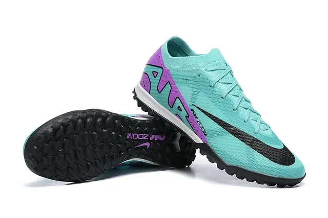 Nike Sapatos de Futebol Upper Knit Outsole Turf Azul e Roxo 3