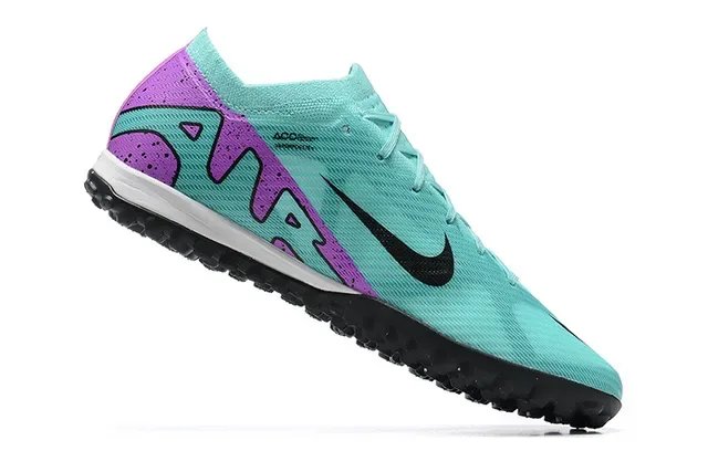 Nike Sapatos de Futebol Upper Knit Outsole Turf Azul e Roxo 4
