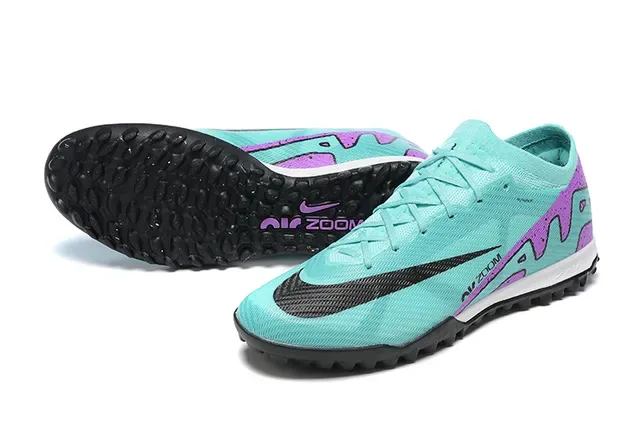 Nike Sapatos de Futebol Upper Knit Outsole Turf Azul e Roxo 7