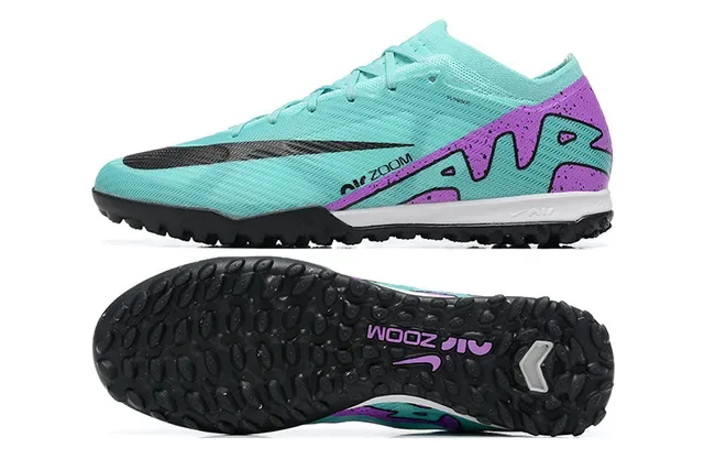 Nike Sapatos de Futebol Upper Knit Outsole Turf Azul e Roxo 9