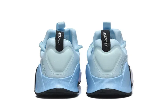 Nike Blue White Knit Upper Caged Heel Counter Lifestyle Sneakers 4