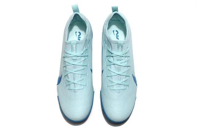Nike नीला सफेद कनिट ऊपरी डायनामिक केज ओवरले टर्फ सॉकर जूते 2
