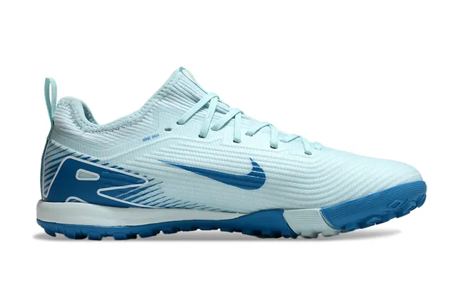Nike नीला सफेद कनिट ऊपरी डायनामिक केज ओवरले टर्फ सॉकर जूते 7