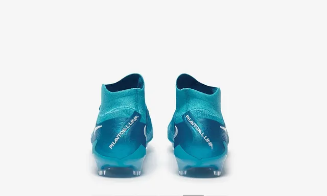 Nike Bleu Blanc Tricoté Flyknit Supérieur Col de Type Chaussette Terrain Firme Chaussures de Football 3