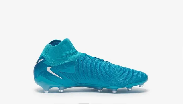 Nike Bleu Blanc Tricoté Flyknit Supérieur Col de Type Chaussette Terrain Firme Chaussures de Football 5