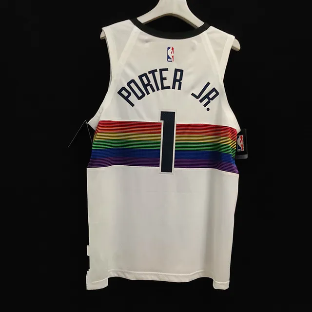 Nike Denver Nuggets 城市版 彩虹条纹 球衣 3