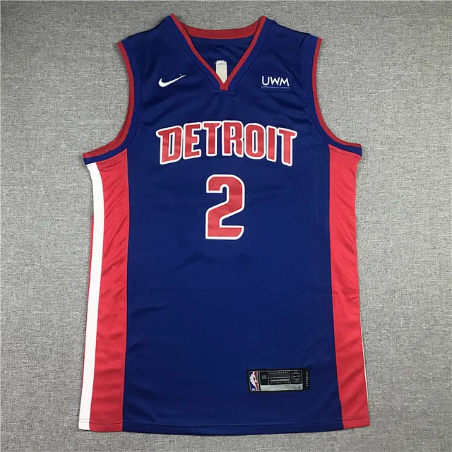 Nike Detroit Pistons Cade Cunningham #2 নেভি রেড ভি-নেক স্লিভলেস সাইড স্ট্রাইপ জার্সি 2