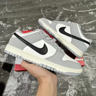 Nike Dunk Low رمادي أبيض أسود أحذية أسلوب حياة