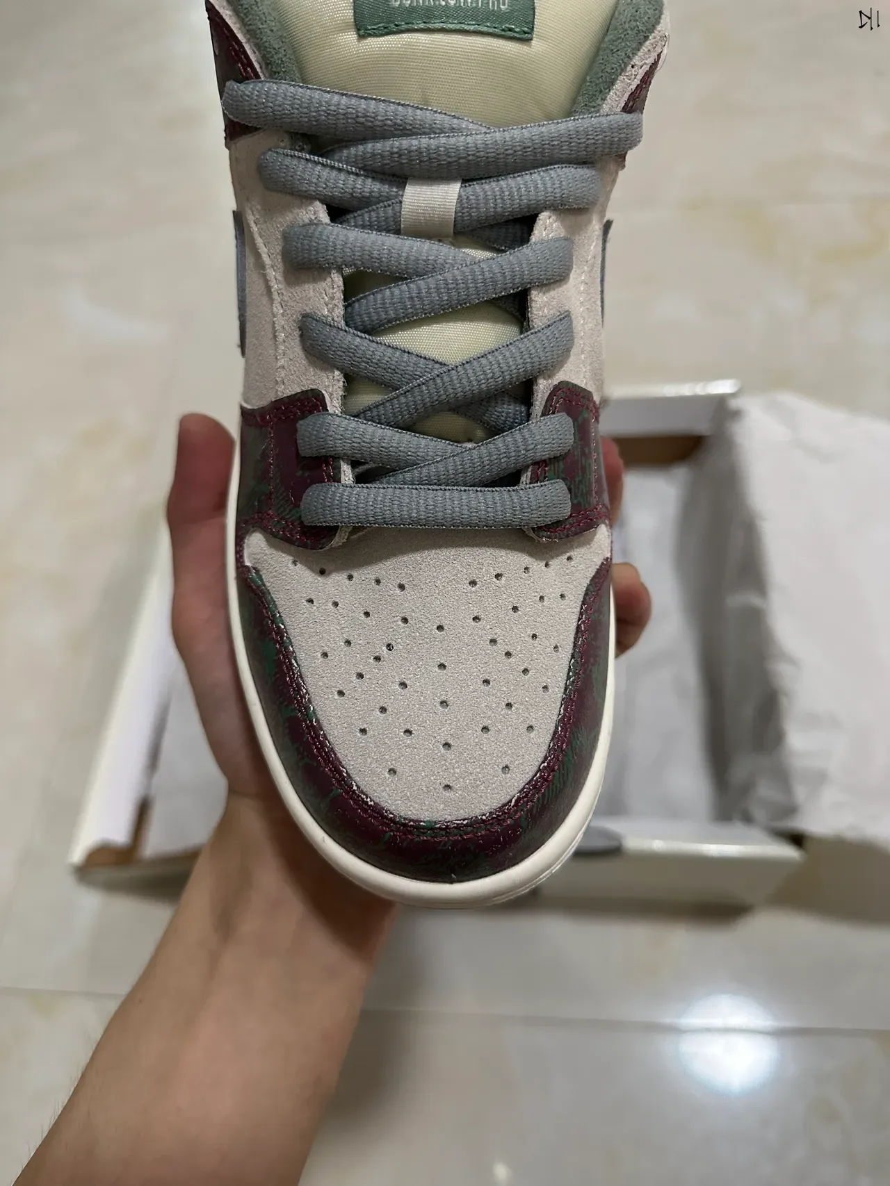 Nike Dunk Low Maroon Green Camo Lifestyle Sneakers 3