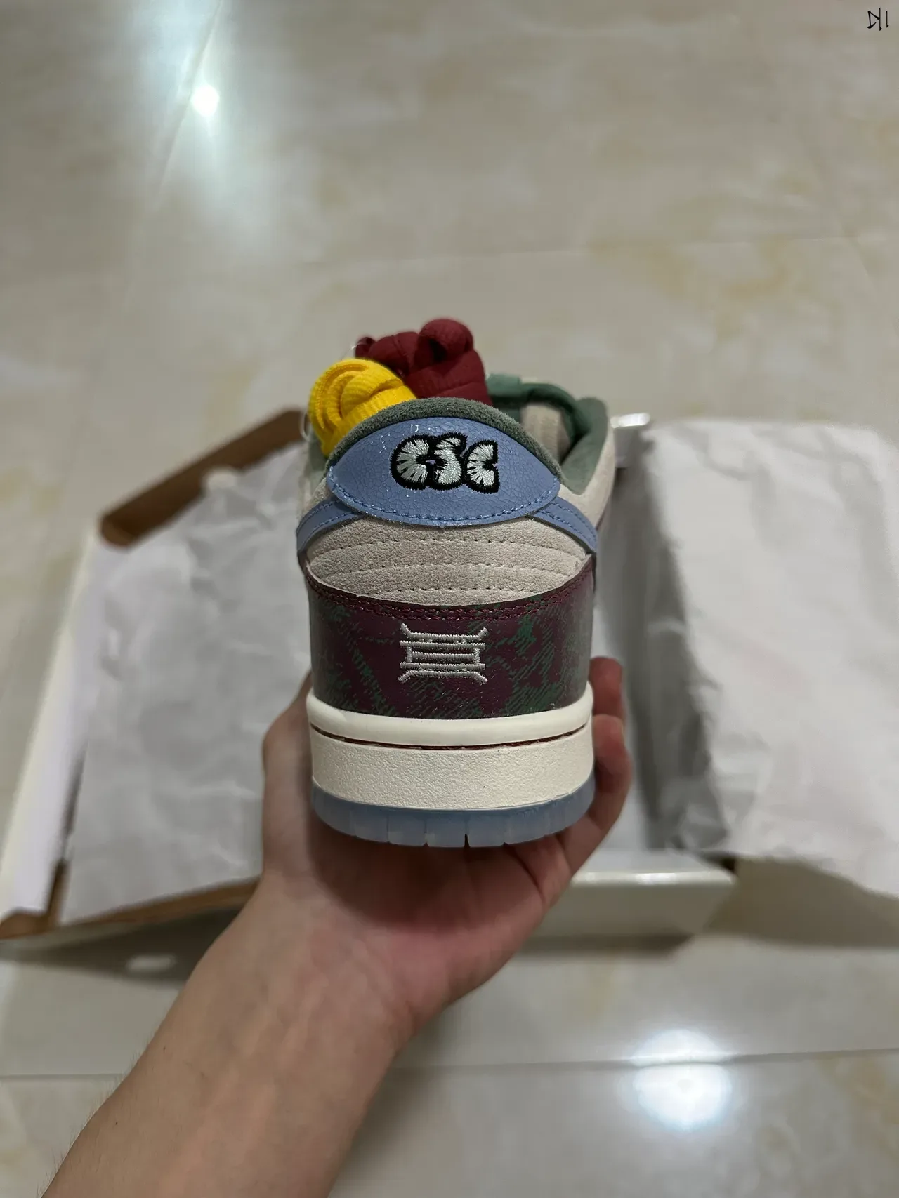 Nike Dunk Low Maroon Green Camo Lifestyle Sneakers 7