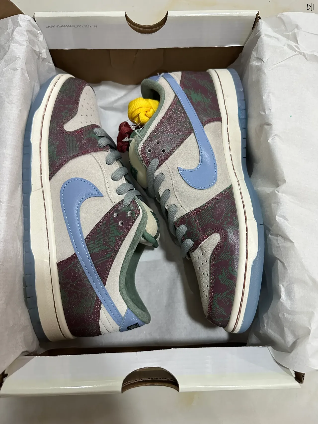 Nike Dunk Low Maroon Green Camo Lifestyle Sneakers 8