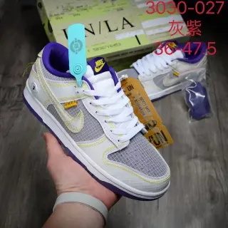 Nike Dunk Low UN/LA رمادي بنفسجي أصفر أحذية رياضية أسلوب حياة