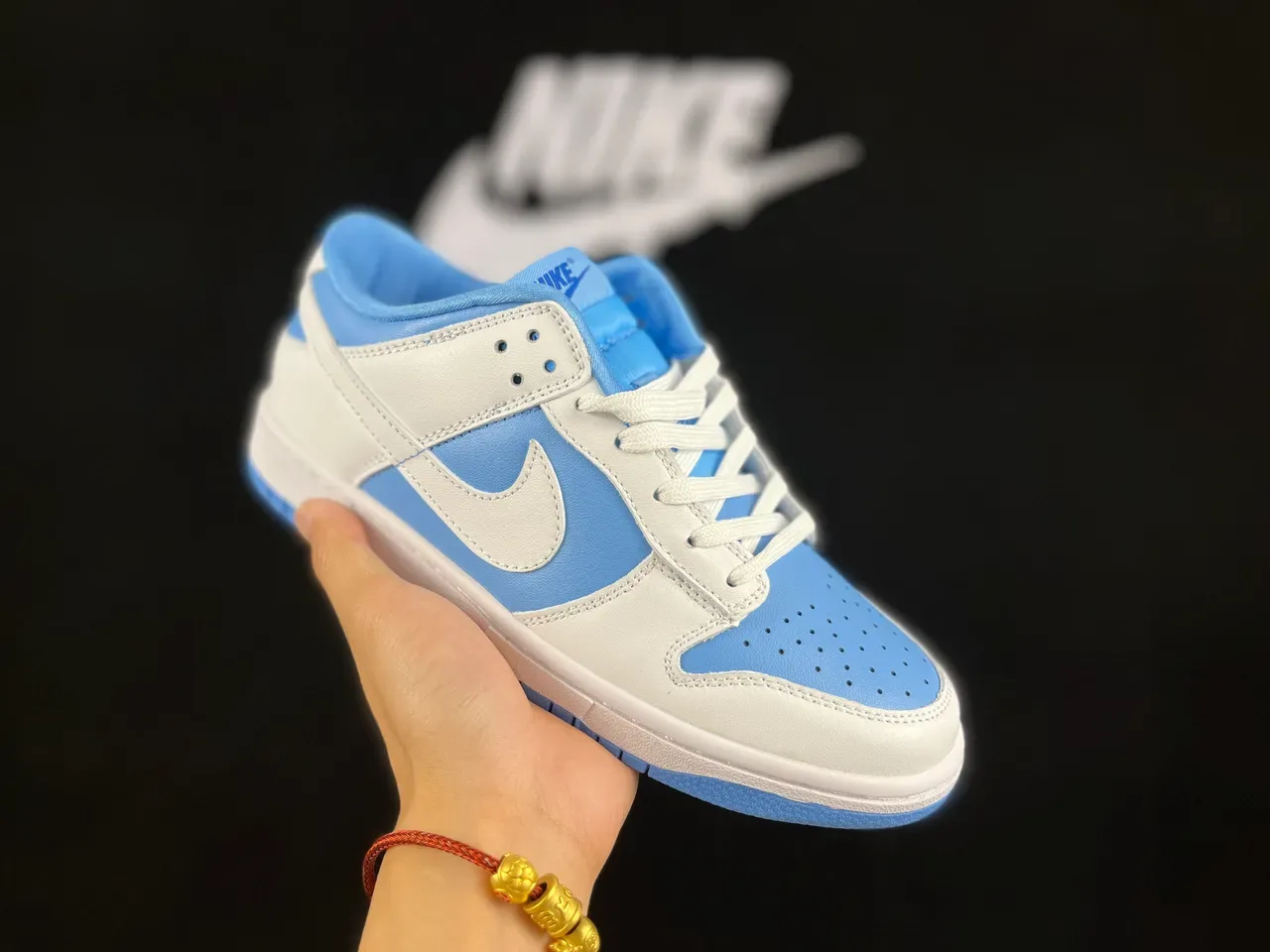 Nike Dunk Low Blanc et Bleu Clair Lifestyle Sneakers 9