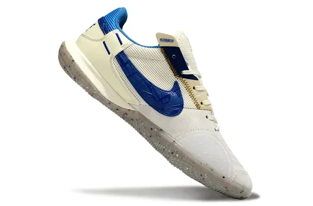 Nike Gato 蓝黄 麂皮面 穿孔 Swoosh Overlay 室内足球鞋 2