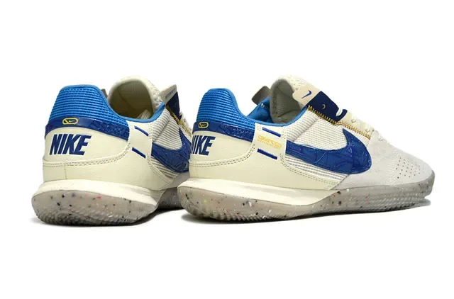 Nike Gato 蓝黄 麂皮面 穿孔 Swoosh Overlay 室内足球鞋 5