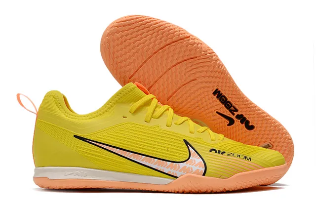 Nike सुनहरा काला धातुकी तांबा ऊपरी लेस और कॉलर इनडोर सॉकर जूते 3