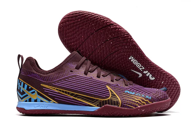 Nike सुनहरा काला धातुकी तांबा ऊपरी लेस और कॉलर इनडोर सॉकर जूते 6