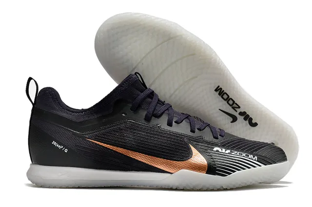Nike सुनहरा काला धातुकी तांबा ऊपरी लेस और कॉलर इनडोर सॉकर जूते 9
