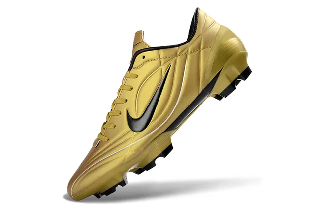 Nike Chaussures de football avec empeigne synthétique or noir métallique Swoosh et accents pour sol ferme 3