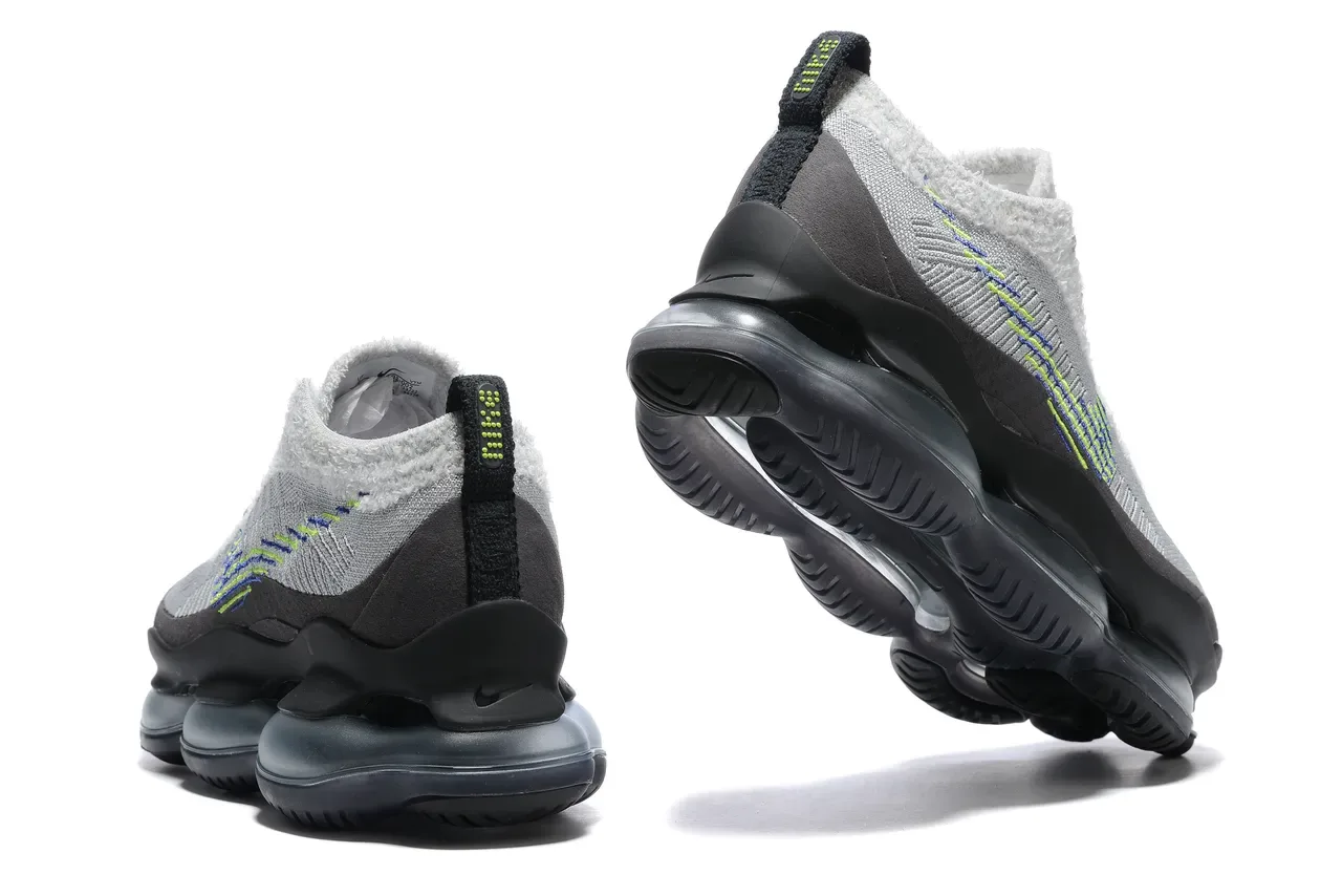 Nike Gray Black Sculpted Layered Midsole Contrast-Stitched Geometric Pattern Sneakers 2