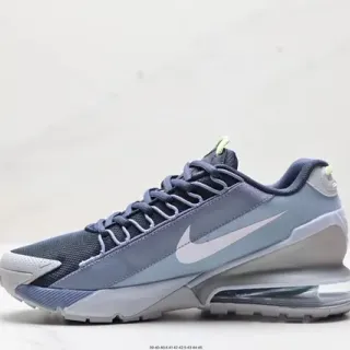 Nike رمادي أزرق شبكة متعددة الطبقات والجزء العلوي الصناعي مرئي الخلفي Air Unit حذاء رياضي أسلوب حياة