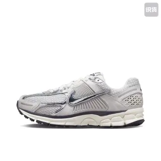 Nike رمادي فضي متعدد الطبقات اصطناعي قفص معدني Swoosh نمط حياة حذاء رياضي