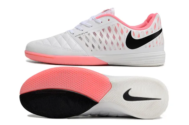 Nike HYPERFUSE White Pink Indoor Soccer Shoes 4