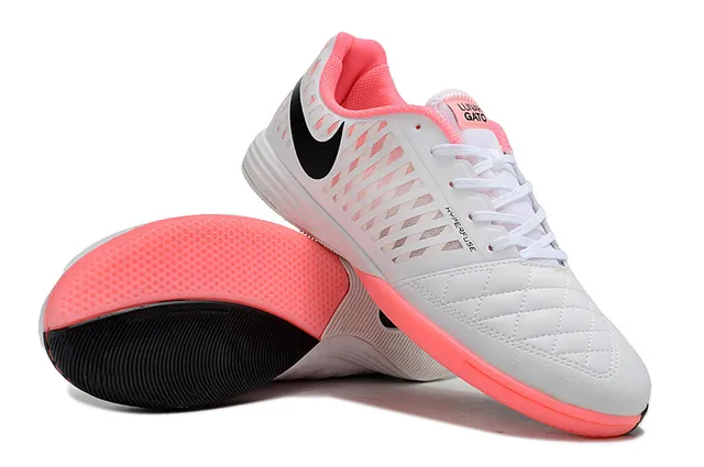 Nike HYPERFUSE White Pink Indoor Soccer Shoes 7