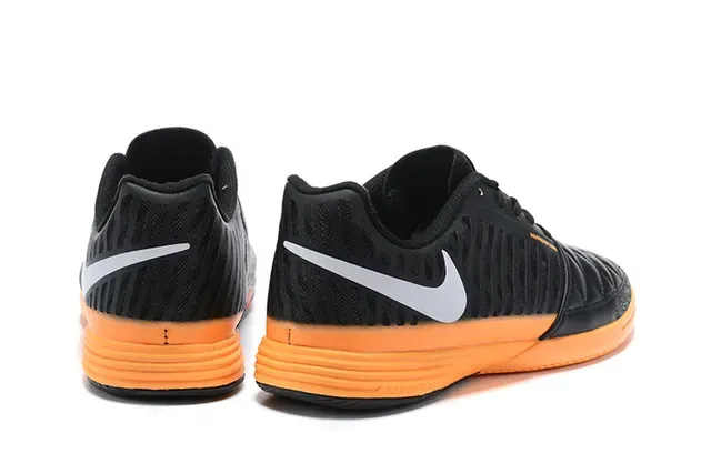 Nike Hypervenom Phantom Noir Orange Upper Synthétique Matelassé Silhouette Low-Top Chaussures de Football Indoor 2