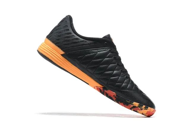 Nike Hypervenom Phantom Noir Orange Upper Synthétique Matelassé Silhouette Low-Top Chaussures de Football Indoor 5