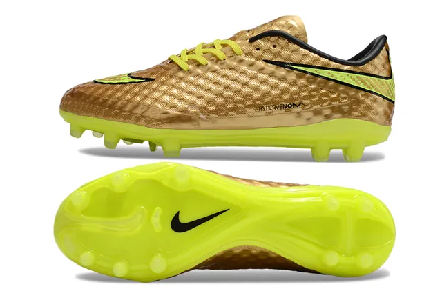 Nike Hypervenom Phantom II Gold Neon Firm-Ground Soccer Shoes 6