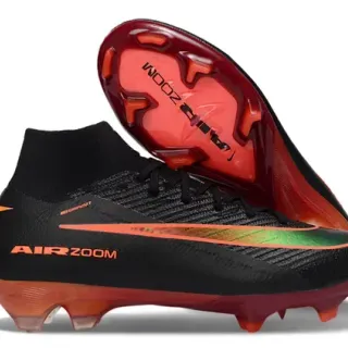 Nike Mercurial Air Zoom Sapatos de futebol preto laranja verde terreno firme