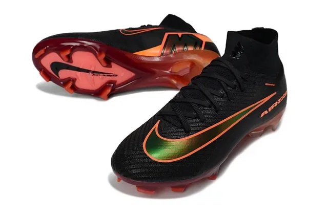 Nike Mercurial Air Zoom Zapatos de fútbol negro naranja verde terreno firme 2