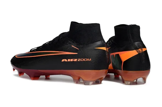 Nike Mercurial Air Zoom Zapatos de fútbol negro naranja verde terreno firme 3