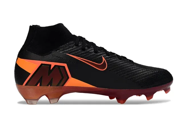 Nike Mercurial Air Zoom Zapatos de fútbol negro naranja verde terreno firme 4