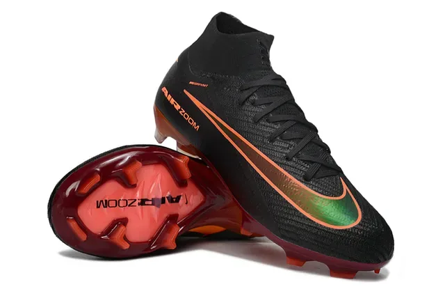 Nike Mercurial Air Zoom Zapatos de fútbol negro naranja verde terreno firme 6