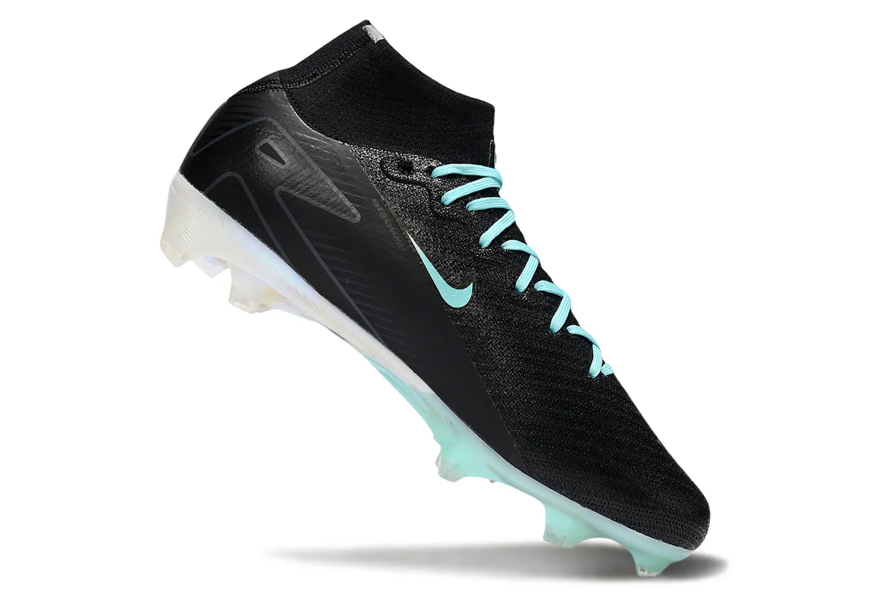 Nike Mercurial Superfly أحذية كرة القدم السوداء الفيروزية البراقة للأرضية الصلبة 11