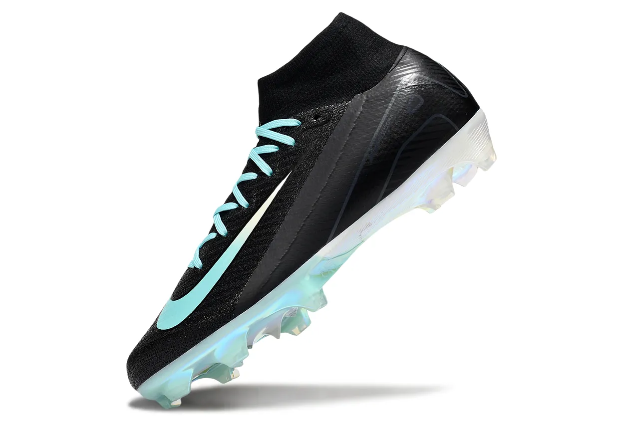 Nike Mercurial Superfly أحذية كرة القدم السوداء الفيروزية البراقة للأرضية الصلبة 13