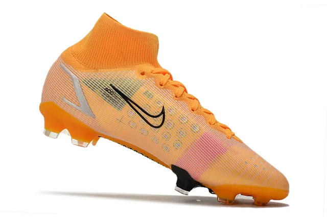 Nike Mercurial Superfly Tênis de futebol laranja preto para terreno firme 3