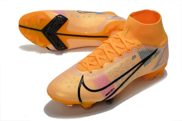 Nike Mercurial Superfly Tênis de futebol laranja preto para terreno firme 6