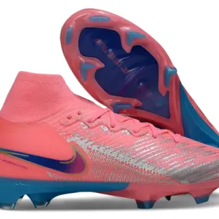 Nike Mercurial Superfly Pink Blue High-Cut Sock-Fit Collar Firm-Ground Soccer Shoes