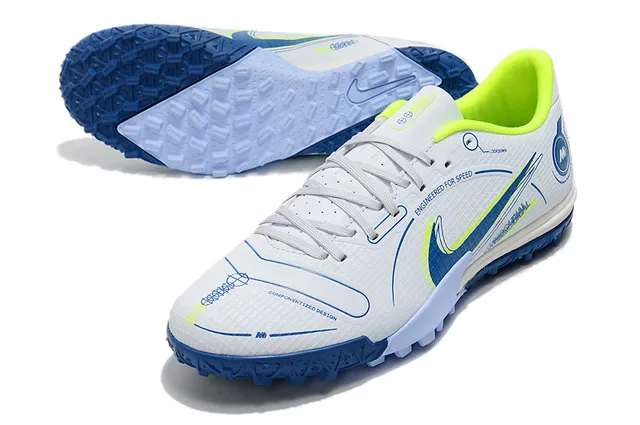 Nike Mercurial Turf 白色 蓝色 霓虹酸橙 Turf 足球鞋 4