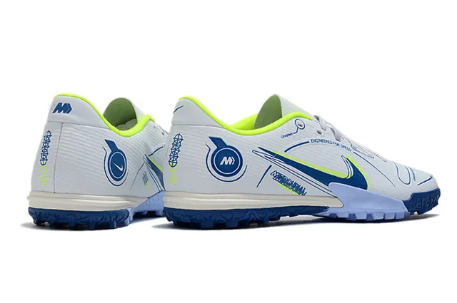 Nike Mercurial Turf 白色 蓝色 霓虹酸橙 Turf 足球鞋 5